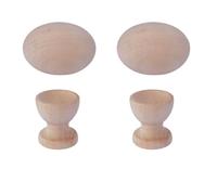 2 Sets Wooden Blank Easter Eggs for DIY Painting Craft Kit