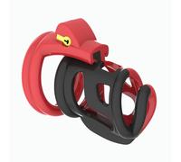 2 Shape Plastic Male Cock Lock Penis with 4 Rings Chastity Device Cage Bondage Restraint Sm Sex Toy Cockcage for Sexual Adult Chasity Device Red One Size