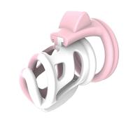 2 Shape Plastic Male Cock Lock Penis with 4 Rings Chastity Device Cage Bondage Restraint Sm Sex Toy Cockcage for Sexual Adult Chasity Device Pink One Size