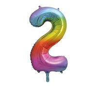2-Shaped Rainbow Foil Balloon (86cm) - Perfect for Celebrations, Party Decor, Birthday, & More - 1 Pc