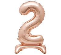 Unique Foil Balloon Number 2 – Rose Gold, 76 cm, Free-Standing – 1 pc