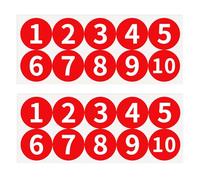 2 Sheets 1-10 Circle Numbered Vinyl Stickers,Anti-Fading Waterproof 2 in Self Adhesive Die Cut Consecutive Number Vinyl Decal,Production and Fitness Equipment Flexible Small Number Stickers