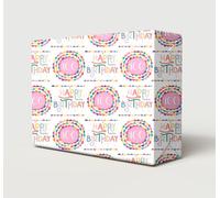 2 Sheets 100th Birthday Wrapping Paper Pink Bead Bracelet Rings Design