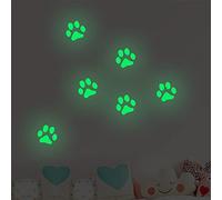 2 Sheets 12Pcs Dog Paws Wall Decals Vinyl Pawprints Sticker Animal Footprint Wall Art Decoration for Kids Boy Girl Baby Nursery Bedroom Living Room Glow in The Dark