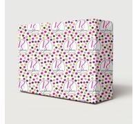 2 Sheets 18th Birthday Female Wrapping Paper Pink Gold Black Polka Dots