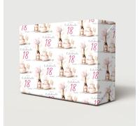 2 Sheets 18th Birthday Wine Champagne Wrapping Paper Age 18 Female Giftwrap