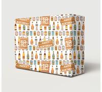 2 Sheets 18th Birthday Wrapping Paper Age 18 Gift Wrap Beer Lager Bottles