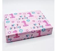 2 Sheets 1st Birthday Girl Wrapping Paper Age 1 Gift Wrap Female Pink (PA)
