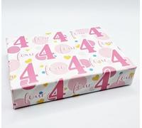 2 Sheets 1st Birthday Girl Wrapping Paper Age 1 Gift Wrap Polka Dots (PA)