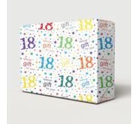 2 Sheets + 2 Gift Tags 18th Birthday White Multi Colour Wrapping Paper Age 18 Birthday Gift Wrap Paper Male/Female/Unisex White & Multi Colour (PA)