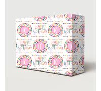 2 Sheets 2 Sheets 16th Birthday Wrapping Paper Pink Colourful Bead Bracelet Rings Design Age 16 Birthday Female Ladies Girl Giftwrap (PA)