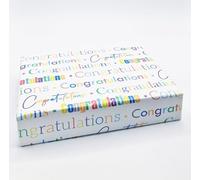 2 Sheets 2 Sheets Congratulations Writing Design White Multi Colour Wrapping Paper Gift Wrap Paper Male/Female/Unisex White & Multi Colour For Any Occasion (PA)