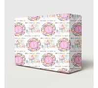 2 Sheets 2 Tags 13th Birthday Wrapping Paper Pink Colourful Bead Bracelet Rings Design Age 13 Birthday Female Ladies Girl Giftwrap (PA)
