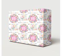2 Sheets 2 Tags 14th Birthday Wrapping Paper Pink Colourful Bead Bracelet Rings Design Age 14 Birthday Female Ladies Girl Giftwrap (PA)
