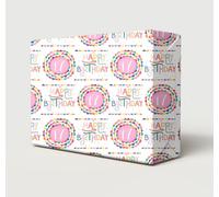 2 Sheets 2 Tags 17th Birthday Wrapping Paper Pink Colourful Bead Bracelet Rings Design Age 17 Birthday Female Ladies Girl Giftwrap (PA)