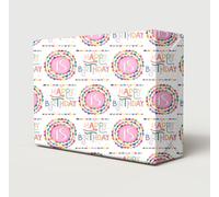 2 Sheets 2 Tags 18th Birthday Wrapping Paper Pink Colourful Bead Bracelet Rings Design Age 18 Birthday Female Ladies Girl Giftwrap (PA)