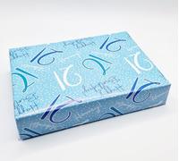 2 Sheets 2 Tags 21st Happy Birthday Celebrate Hooray Blue Wrapping Paper Age 21 Birthday Male Giftwrap (PA)