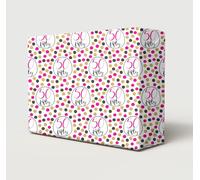 2 Sheets 2 Tags 50th Birthday Pink Gold Black Polka Dots Female Wrapping Paper Age 50 Birthday Ladies Giftwrap (PA)