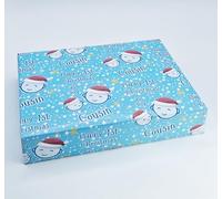 2 Sheets 2 Tags Cute Faces Happy 1st Christmas As My Cousin Wrapping paper First Christmas Blue Family Relation Giftwrap (PA)