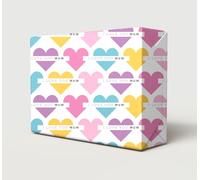 2 Sheets 2 Tags Mother's Day Multi Colour Hearts I LOVE YOU MUM Design Wrapping Paper Pink Mum Birthday Gift Wrap (PA)