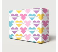 2 Sheets 2 Tags Mother's Day Multi Colour Hearts I LOVE YOU NANNY Design Wrapping Paper Pink NAN Birthday Gift Wrap (PA)