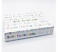 2 Sheets 2 Tags Sorry You're Leaving Colourful Writing White Multi Wrapping Paper Leaving Party Gift Wrap Paper Male/Female/Unisex White & Multi Colour (PA)