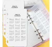2 Sheets 2025 Calendar Binder Divider Frosted Plastic A6 Binder Dividers Transparent a6 Binder Inserts A6 Planner Inserts Notebook Page Dividers Index Dividers 6-Hole A6 Dividers Office Supplies
