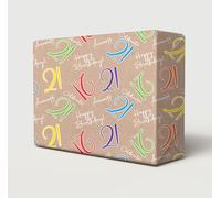 2 Sheets 21st Happy Birthday Wrapping Paper Age 21 Gift Wrap Hooray Brown