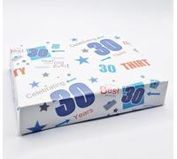 2 Sheets 30th Birthday Wrapping Paper Age 30 Birthday Blue Gift Wrap Male (AWP)
