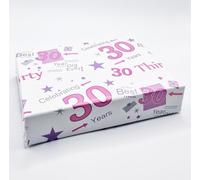 2 Sheets 30th Birthday Wrapping Paper Age 30 Birthday Pink Gift Wrap Female (AWP)