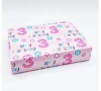 2 Sheets 3rd Birthday Girl Wrapping Paper Age 3 Gift Wrap Female Pink (PA)