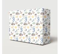 2 Sheets 3rd Birthday Space Wrapping Paper Age 3 Gift Wrap Boy Girl White | Space Theme Cute Fun Planets Rockets Design Wrapping Paper For Male or Female, Large Size Paper 50cm wide x 70cm length