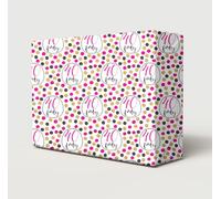 2 Sheets 40th Birthday Female Wrapping Paper Pink Gold Black Polka Dots