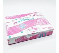 2 Sheets 40th Birthday Wrapping Paper Age 40 Birthday Pink Female (AWU)