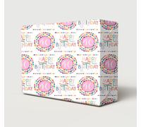 2 Sheets 40th Birthday Wrapping Paper Pink Bead Bracelet Rings Design