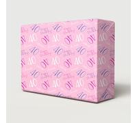 2 Sheets 40th Happy Birthday Wrapping Paper Age 40 Gift Wrap Hooray Pink