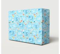 2 Sheets 5th Birthday Space Wrapping Paper Age 5 Gift Wrap Boy Male Blue | Space Theme Cute Fun Planets Rockets Design Wrapping Paper For Little Boy, Large Size Paper 50cm wide x 70cm length