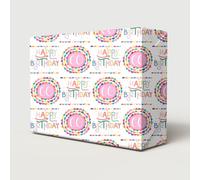 2 Sheets 60th Birthday Wrapping Paper Pink Colourful Bead Bracelet Rings Design Age 60 Birthday Female Ladies Girl Giftwrap (PA)