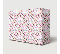 2 Sheets 65th Birthday Female Wrapping Paper Pink Gold Black Polka Dots
