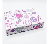 2 Sheets 65th Birthday Wrapping Paper Age 65 Gift Wrap Female Pink Lilac