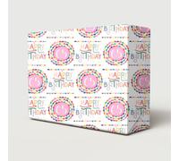 2 Sheets 65th Birthday Wrapping Paper Pink Bead Bracelet Rings Design