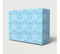 2 Sheets 65th Happy Birthday Wrapping Paper Age 65 Gift Wrap Hooray Blue