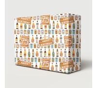 2 Sheets 75th Birthday Wrapping Paper Age 75 Gift Wrap Beer Lager Bottles