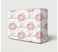 2 Sheets 75th Birthday Wrapping Paper Pink Bead Bracelet Rings Design