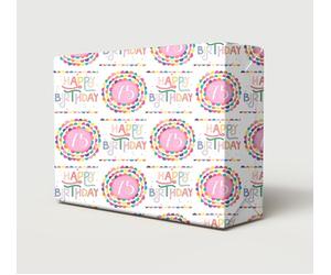 2 Sheets 75th Birthday Wrapping Paper Pink Bead Bracelet Rings Design