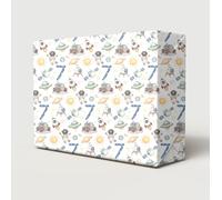2 Sheets 7th Birthday Space Theme Boy Wrapping Paper Age 7 Cute Fun Planets Rockets Design Birthday White Giftwrap Male
