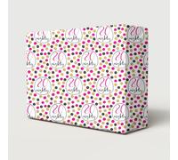 2 Sheets 80th Birthday Female Wrapping Paper Pink Gold Black Polka Dots