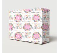 2 Sheets 80th Birthday Wrapping Paper Pink Bead Bracelet Rings Design