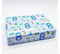 2 Sheets 8th Birthday Boy Wrapping Paper Age 8 Cute Birthday Giftwrap Male Blue (PA)