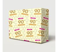2 Sheets 90th Birthday Wrapping Paper Female Hey It's Your Birthday Age 90 Attractive Giftwrap For Women/Ladies